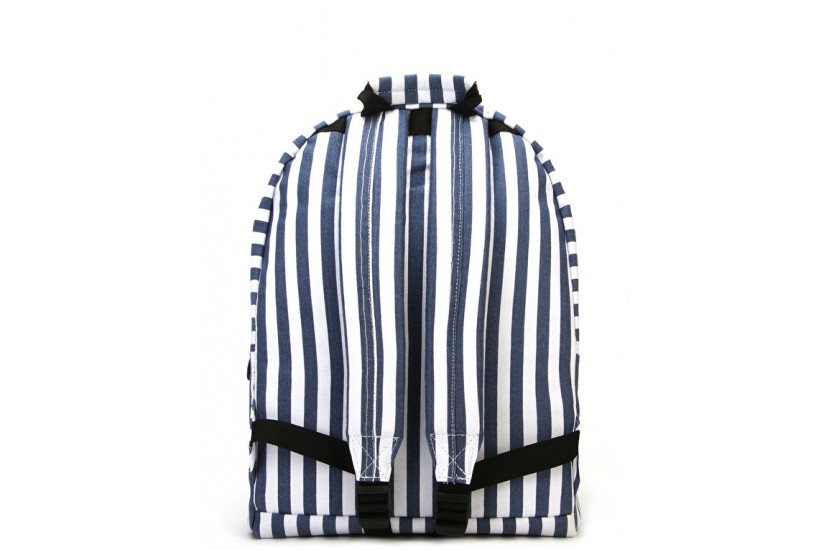 Σακίδιο πλάτης Mi-Pac Seaside Stripe Blue Backpack σε Άσπρο-Μπλέ χρώμα